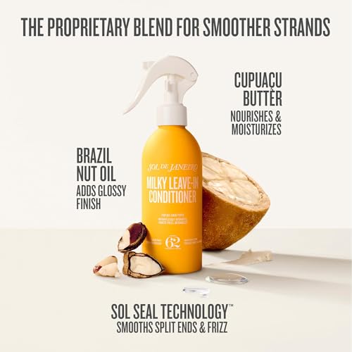 Sol de Janeiro Milky Leave-In Conditioner Heat Protection Spray For Hair | Fights Frizz,Detangles, Vegan Formula