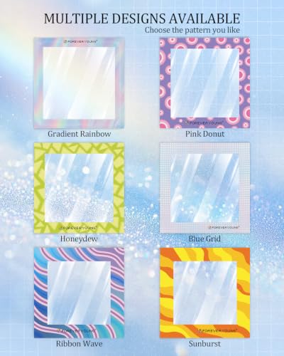 ForeverYoung Reusable Diamond Art Release Film 30 PCS Gradient Rainbow | Non-stick release paper for diamond painting. 10×10cm reusable sheets help section artwork easily and keep workspace clean.