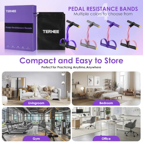 Pedal Resistance Band with Handle, Foot Pedal Resistance Band for Women,Multifunction Exercise Bands for Home Gym Full Body Workout