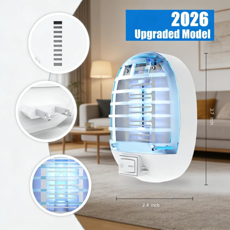 Bug Zapper Indoor, Mosquito Zapper Indoor with Blue Lights for Living Room | 2 Packs Electronic Mosquito Trap indoor, Mosquitoes Killer for Home, Fly Trap Insect Killerfor Kitchen, Baby Room