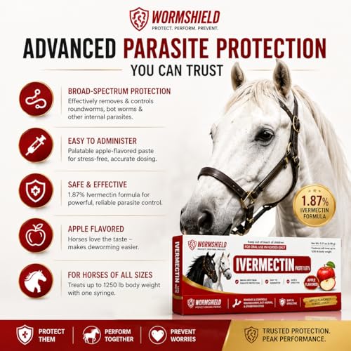 Horse Paste ivermectin 1.87% | Apple Flavored – 6.08g Syringe for Equine Use Only Up to 1250 LB