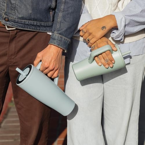 BrüMate Era 30 oz Tumbler with Handle & Straw | 100% Leakproof Insulated Water Bottle Tumbler with Lid & Flexible SoftSip Straw | Made of Stainless Steel | Cup Holder Friendly | 30oz (Polka Pearl)