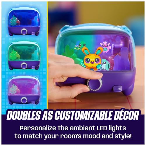 BITZEE Aquarium Interactive Fish Tank Toy & Digital Pet, Ages 5+ | Nurture 30 Virtual Fish, Reacts to Touch, Customize with LED Lights, Screen-Free Responsive Play, Birthday Gift for Kids