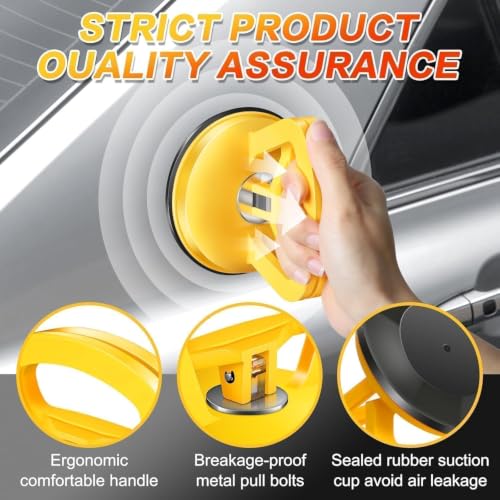 Car Dent Puller 3 Pack Dent Puller Powerful Car Dent Removal Kit Suction Cup Dent Puller for Car Dent Repair Dent Remover Tool for Car Body,Tiles Lifting,Objects Moving,Screen(Black+Orange)