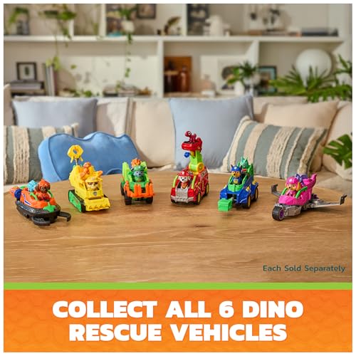 PAW Patrol The Dino Movie Chase Dino Rescue Cruiser Toy Car Vehicle | Spring Loaded Front Rescue Claw, 2 Collectible Movie Action Figures, Toy Car, Kids Toys for Boys & Girls Ages 3+