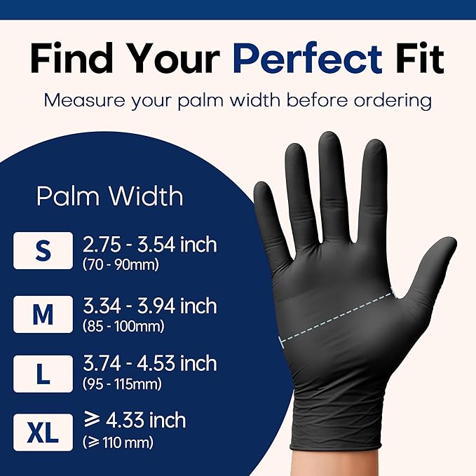 Supmedic Medical Soft Max䋢 Black Nitrile Disposable Gloves, 100 Pcs, Latex-Free & Powder-Free Food Safe Food Prep Exam Gloves