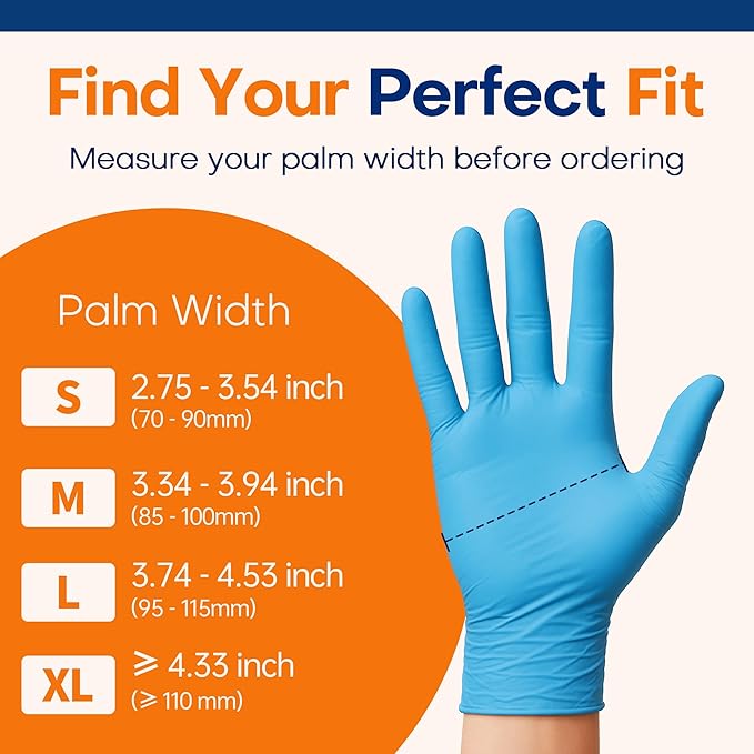 Supmedic Medical Soft Max䋢 Nitrile Exam Gloves, 100 Count Latex-Free Powder-Free Non-Sterile Food Safe Disposable Glove, Blue