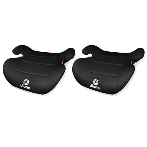 Diono Solana Lite Backless Booster Car Seat Pack of 2, Lightweight & Portable for Travel, Machine Washable Covers, 40-100 lbs, Black Storm