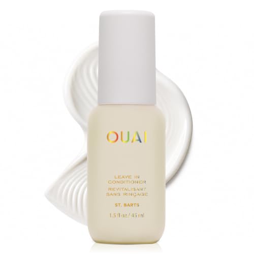 OUAI Multitasking Leave In Conditioner - St. Barts Scent - Travel Size | Heat Protectant Spray up to 450°F, Lightweight, Hydrating Detangler & Anti-Frizz Primer for Curly, Fine & Color-Treated Hair