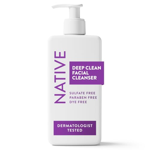 Native Deep Cleansing Facial Cleanser, for Oily to Combination Skin, Sulfate Free, with Salicylic Acid and Eucalyptus, Dermatologist Tested, 12.5 FL Oz