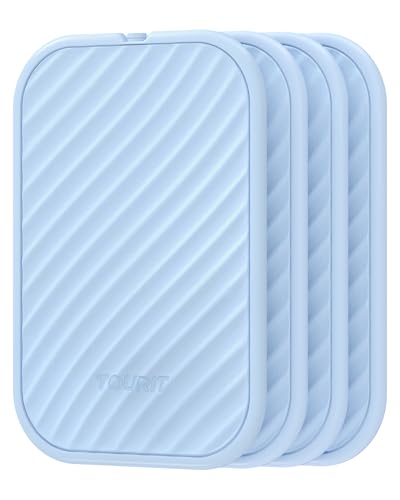 TOURIT 4 Pack Reusable Slim Ice Packs for Lunch Boxes and Coolers | Long Lasting Lunch Box Cooler Ice Packs, BPA-Free Non-Toxic Freezer Packs – for Lunch Bags, Travel, Picnic or Camping