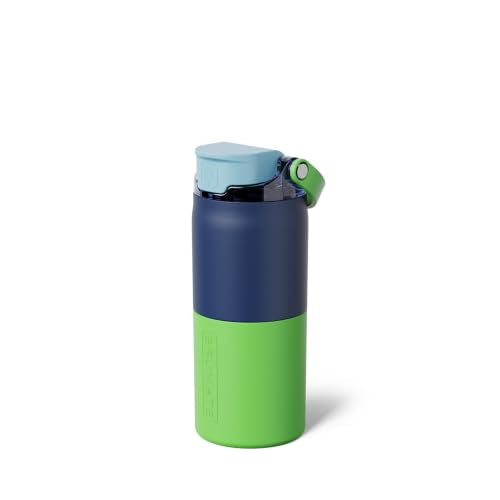 BrüMate Rise 18oz Water Bottle with Covered Silicone Straw | 100% Leakproof Insulated Kids Water Bottle | Cup Holder Friendly Base | 18oz (Neutron)