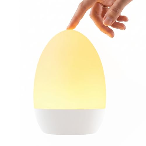 Egg Light for Nursery, Eye-Caring Touch Control Rechargeable Baby Night Light with 17 Color Modes, Dimmable Night Feeding Egg Light for New Parents & Kids Bedroom