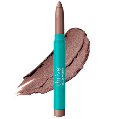 Thrive Causemetics Brilliant Eye Brightener Stick Mauve Taupe Shimmer Shade | Eyeshadow Stick, Waterproof Cream-to-Powder Eye Highlighter, Crease Resistant, Built-In Sharpener, Vegan, Muna Shade
