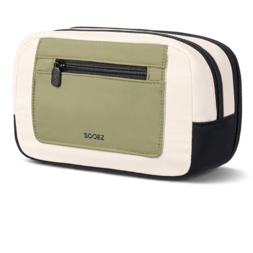 Sooez Pencil Case, Pencil Pouch Large Capacity, Pen Bag Storage Organizer | Clean Two-Tone Design, Multiple Compartments, Versatile Storage, Smooth Durable Zippers, Water-Resistant Fabric, Stable Base