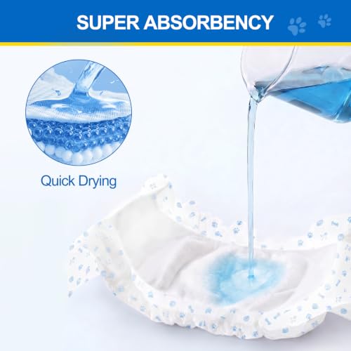 Wowflash 100 Count Dog Belly Bands for Male Dogs, Male Dog Diapers Disposable, Leakproof Dog Wraps with Wetness Indicator, Breathable Quick-Dry, Secure Fit for Doggy Puppy Training, Small
