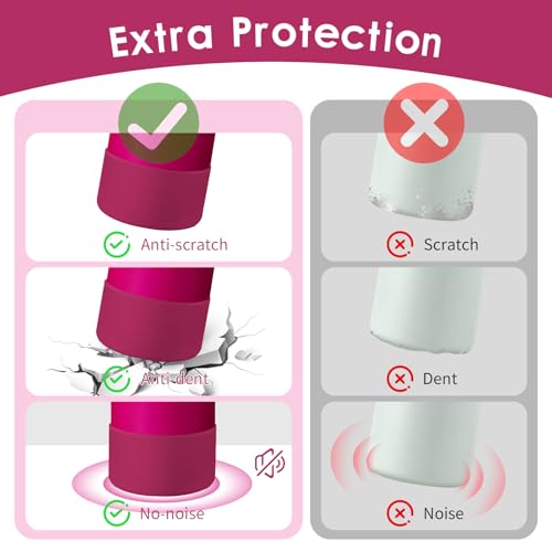 2PCS Silicone Water Bottle Boot, Compatible with Owala 24oz 32oz 40oz, Protective Anti-Scratch & Anti-Dent No Noise Sleeve Cover for FreeSip/Twist/Flip Water Bottles (Read My Lips, 24oz)