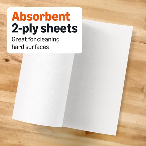 Amazon Basics 2-Ply Flex-Sheets Paper Towels, 12 Basics Rolls = 40 Regular Rolls, Everyday Value with 150 Sheets per Roll, Packaging May Vary