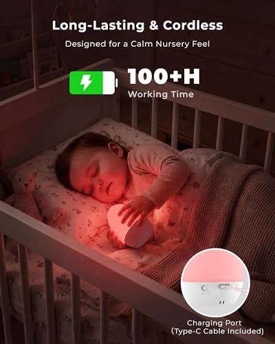 Egg Light for Nursery, Eye-Caring Touch Control Rechargeable Baby Night Light with 17 Color Modes, Dimmable Night Feeding Egg Light for New Parents & Kids Bedroom
