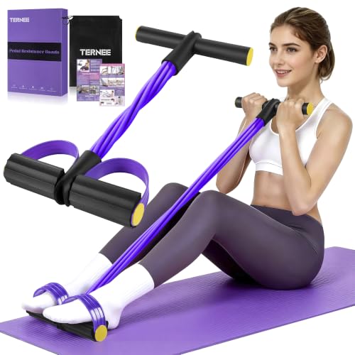 Pedal Resistance Band with Handle， Foot Pedal Resistance Band for Women，Multifunction Exercise Bands for Home Gym Full Body Workout