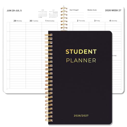 Student Planner 2026-2027, 5.8" x 8.5" Academic Planner, July 2026 - June 2027 Weekly & Monthly School Organizer with Study Skills, Goal Setting, Test Prep & Learning Pages for Middle & High School Students