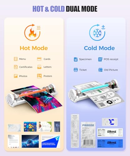 9 Inch Portable Laminator Machine with 40 Laminating Sheets and Trimmer | A4 Cold & Thermal Laminator, Laminating Machine with ABS Jam-Release for Home, Office, School, Business white