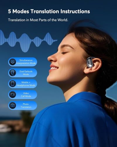 AI Translation Earbuds Real Time - 198 Languages Translator 60H Playtime | Audifonos Traductores Inglés Español, Bluetooth 6.1 Translating Headphones with Charging Case for Travel Meeting Learning