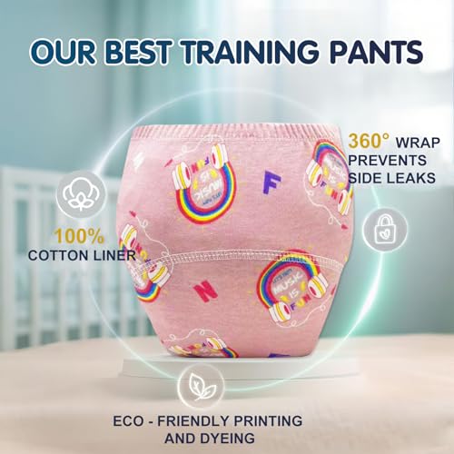 Upairy Training Pants for Boys Girls,Toddler Potty Training Underwear,Leakproof Reusable Kid Confident Panties,Children's Potty Underwear 100% Cotton for 2T-6T(8PCS,M)