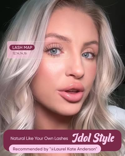 OKAYLOVE Idol Natural Lash Clusters Kit Clear Band Eyelash Clusters Kit CC Curl 9-16mm Cluster Eyelash Extensions DIY Wispy Individual Lashes with Bond and Seal, Remover, Tweezers for Korean Makeup
