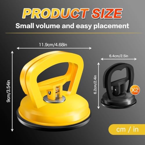 Car Dent Puller 3 Pack Dent Puller Powerful Car Dent Removal Kit Suction Cup Dent Puller for Car Dent Repair Dent Remover Tool for Car Body,Tiles Lifting,Objects Moving,Screen(Black+Orange)