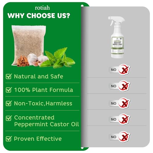 Pest Rodent Repellent Pouches, Peppermint Oil for Mouse, Roach, Ant, Spider, Squirrel, Mice, Rats, Pest Control Indoor Outdoor, Natural Mouse Deterrent Replace Traps Poison Family Pet Safe,10 Pack