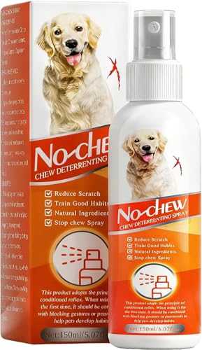 No Chew Spray for Dogs, 5.07 Oz Bitter Apple Spray for Dogs to Stop Chewing, Pet Deterrent Spray, Dog Anti Chew Spray for Furniture Protect, Prevent Dog Chewing Licking, No Bite & Marking