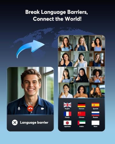 AI Translation Earbuds Real Time - 198 Languages Translator 60H Playtime | Audifonos Traductores Inglés Español, Bluetooth 6.1 Translating Headphones with Charging Case for Travel Meeting Learning