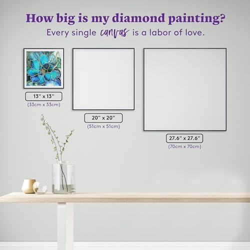 DIAMOND ART CLUB Shimmering Succulents Diamond Art Kits for Adults | Premium Diamond Painting Kit, Fun DIY Crafts for Adults, Round Diamond Art Canvas, 13" x 13" (33 x 33 cm)