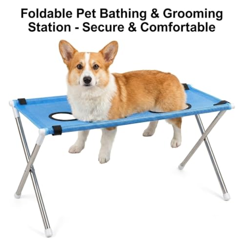 Pet Bathing Hammock for Dogs, Foldable Pet Grooming Table | Pet Washing Station, Ear Cleaning, Bathing Use, Foldable Design, Secure Strap