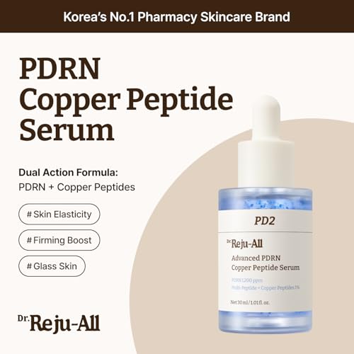 Dr.Reju-All Advanced PDRN Copper Peptide Serum 1.01 Fl Oz | GHK-Cu & PDRN Serum, Copper Peptides for Firming & Skin Elasticity, With Hyaluronic Acid & Hydrolyzed Collagen Peptides