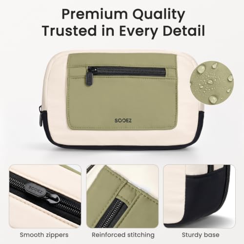 Sooez Pencil Case, Pencil Pouch Large Capacity, Pen Bag Storage Organizer | Clean Two-Tone Design, Multiple Compartments, Versatile Storage, Smooth Durable Zippers, Water-Resistant Fabric, Stable Base