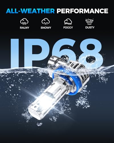 Marsauto H11 Light Bulbs, 40000LM M1L H11 LED Bulb, 80000H+ Lifespan H9 H8 Drving Light, 6500K White 900% Bright Fog Light, 1:1 Plug and Play, Pack of 2