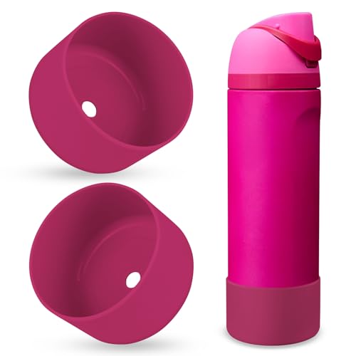 2PCS Silicone Water Bottle Boot, Compatible with Owala 24oz 32oz 40oz, Protective Anti-Scratch & Anti-Dent No Noise Sleeve Cover for FreeSip/Twist/Flip Water Bottles (Read My Lips, 24oz)
