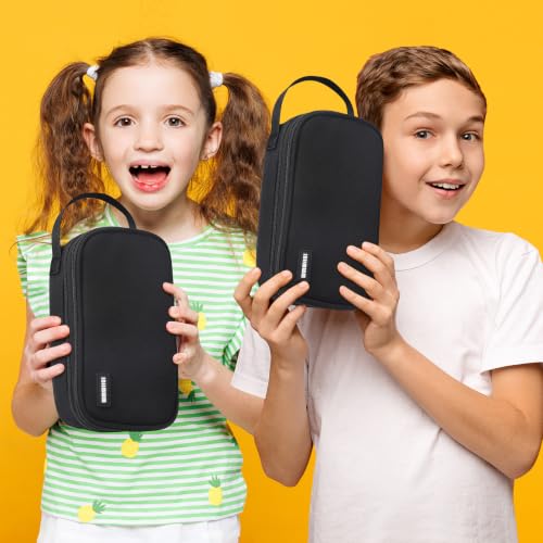 Pencil Case Large, High Capacity Canvas Big Pencil Pouch Organizer Holder | 5 Compartments Pockets Sturdy Zipper, Cute Pencil Case for School Office Student Teen