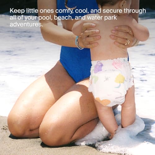 Coterie Baby Swim Diapers, Size Medium (20-34 lbs), 2-Pack | Includes 36 total swim diapers (2-Packs x 18), perfect for pool & beach, hypoallergenic, plant-based, no-swell design