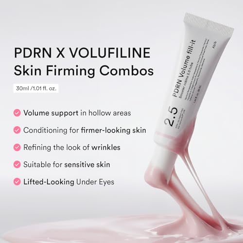 Abib PDRN Volume fill-it Booster Cream 2.5 tube | Facial Volume Plumping with PDRN 15,000ppm Peptides Retinal | For Forehead, Smile Lines & Neck Wrinkles | Anti-Aging Firming | 1.01 fl oz