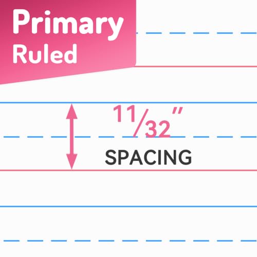 Forvencer Primary Composition Notebook K-2, Primary Journal Draw and Write | Half Page Composition Notebook, Primary Ruled Paper Grades K-2 and Kindergarten, 200 Pages/100 Sheets, 9.75 x 7.5 in , Pink