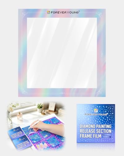 ForeverYoung Reusable Diamond Art Release Film 30 PCS Gradient Rainbow | Non-stick release paper for diamond painting. 10×10cm reusable sheets help section artwork easily and keep workspace clean.
