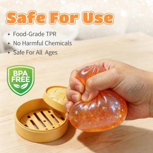 Squeeze Toys 2PCS Mystery Box Dumpling Rising Stress Ball | Soft Desk Stress Relief for Office Home Relaxation