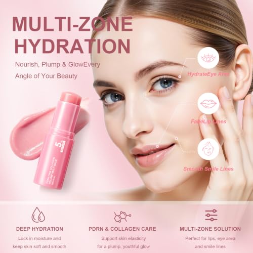 Vult PDRN Pink Collagen Volume Multi Balm, Volufiline Stick 2PCS | Hydrating Multi Wand, Smooth Fine Lines & Wrinkles, Nourishing Collagen Stick for Face, Eye & Lip Care