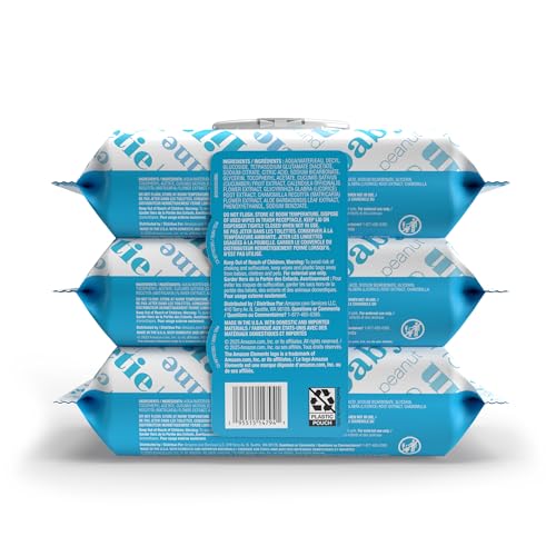 Amazon Elements Baby Wipes, Unscented, Hypoallergenic, Alcohol-Free, With Aloe and Vitamin E, 270 Count, Flip-Top Packs