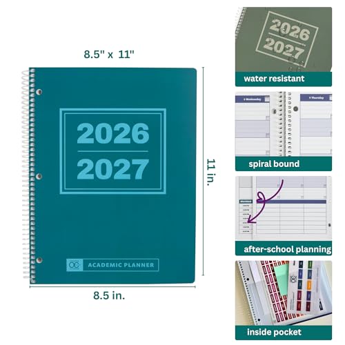 Order Out Of Chaos Academic Planner 2026-2027 Student Planner 8.5 x11 Teal