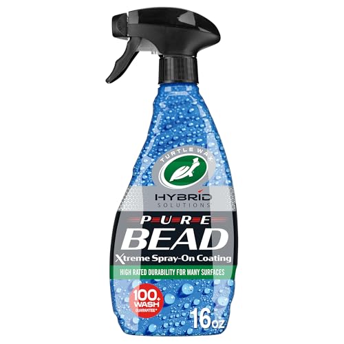 Turtle Wax Hybrid Solutions Pure Bead Advanced Car Coating Spray For Auto, Home & Marine Use, Clear Coat Paint Protection, Streak-Free, Safe for Glass, Metal, Plastics & More, 16 oz (Pack of 1)