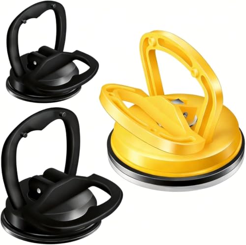Car Dent Puller 3 Pack Dent Puller Powerful Car Dent Removal Kit Suction Cup Dent Puller for Car Dent Repair Dent Remover Tool for Car Body,Tiles Lifting,Objects Moving,Screen(Black+Orange)